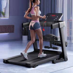 Quality Electric Slope Adjustment Home Use Treadmill With Massager & Free Exercise Band - Image 2